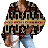 GB-NAT00062-01 Black Tribe Design Native American Chiffon Shirt