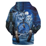 Wolf Dreamcatcher Native American All Over Hoodie no link - Powwow Store