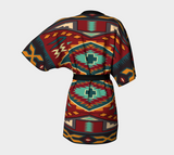 Native American Red Pattern Kimono Robe