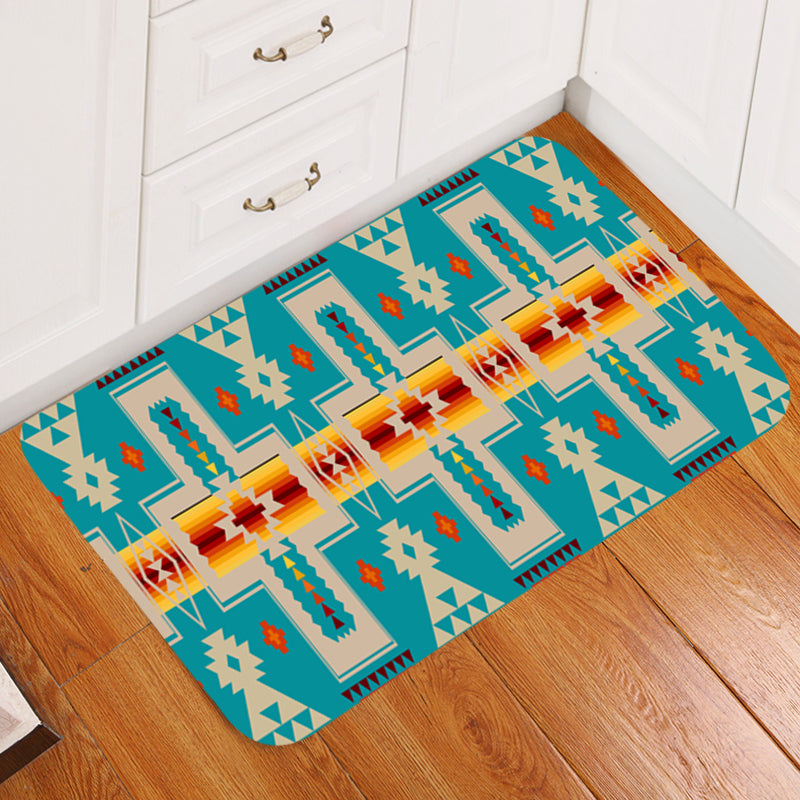 GB-NAT00062-05  Turquoise Tribe Design Native American Doormat