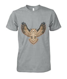 Powwow Store beadwork great horned owl t shirt vr01