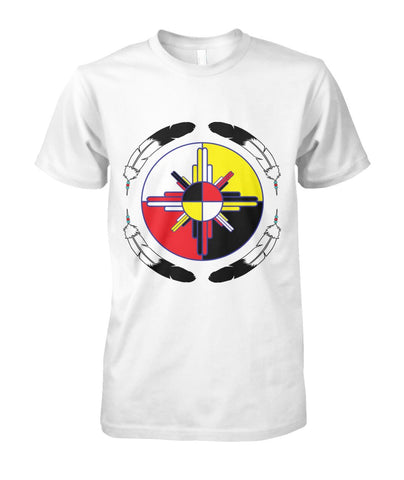 Powwow Store medicine wheel feather native american t shirt vr