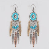 Ethnic Feather Earrings Native American Jewelry