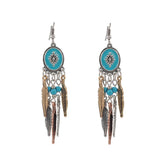 Ethnic Feather Earrings Native American Jewelry