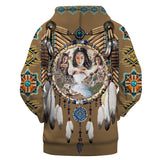 Dreamcatcher Woman Native American All Over Hoodie no link - Powwow Store