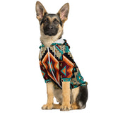 Tribe Blue Pattern Native American Fashion Dog Zip-Up Hoodie