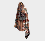 Orange Coloful Design Native American Draped Kimono