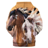 Horses 3D Native American All Over Hoodie - Powwow Store