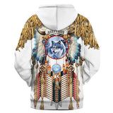 Wolf Dreamcatcher All Over Hoodie no link - Powwow Store