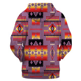GB-NAT00046-3HOO-07 Purple Native Tribes Pattern Native American All Over Hoodie