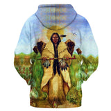 Native American 3D Wakan Tanka And The Great Spirit Bison Pullover Hoodies - Powwow Store