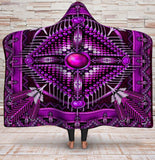 GB-NAT00023-05 Naumaddic Arts Purple Native American Hooded Blanket