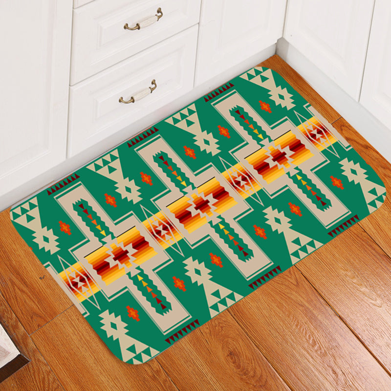 Powwow Store gb nat00062 08 green tribe design native american doormat