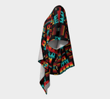 Black Native Tribes Pattern Native American Draped Kimono