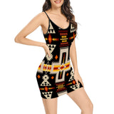 Powwow Store gb nat00062 01 tribe design fitted slip dress