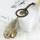 Vintage Forest Mini Dreamcatcher Feather
