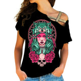 GB-NAT00172 Native American Warrior Unisex  Cross Shoulder Shirt