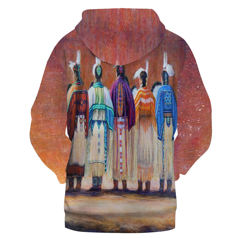Powwow Store gb nat00350 five chief native american 3d hoodie