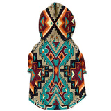 Tribe Blue Pattern Native American Fashion Dog Zip-Up Hoodie - Powwow Store