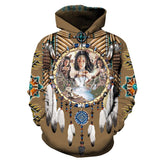 Dreamcatcher Woman Native American All Over Hoodie no link - Powwow Store