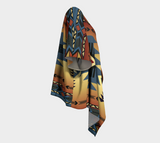 Native Brown Geometric Pattern Native American Draped Kimono - Powwow Store