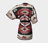 Ethnic Tribal Red Brown Pattern Native American Kimono Robe - Powwow Store