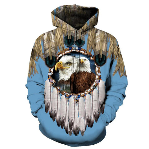 GB-NAT00809 Eagle Dreamcatcher Native American Hoodie no link - Powwow Store