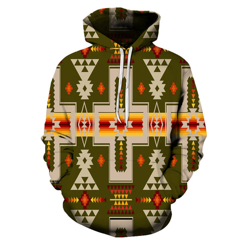 Powwow Store nat00062 3hoo12 dark green tribe design native american all over hoodie