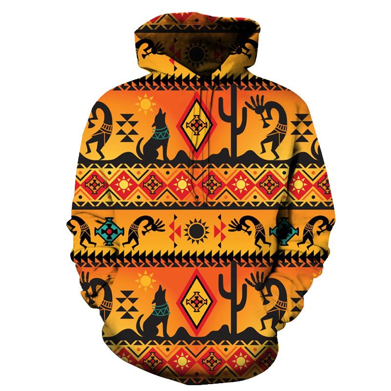 Kokopelli Myth Yellow Native American Hoodie – Powwow Store