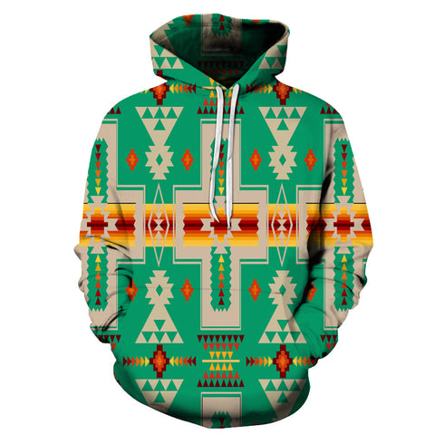 Powwow Store gb nat00062 3hoo 06 light green tribe design native american all over hoodie