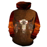 Bison Head Indigenous Quotes Native American Design 3D Hoodie - Powwow Store