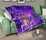 Powwow Store gb nat003515 native girl and wolf purple premium quilt