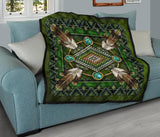 Green Mandala Native American Premium Quilt