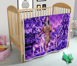 Powwow Store gb nat003515 native girl and wolf purple premium quilt