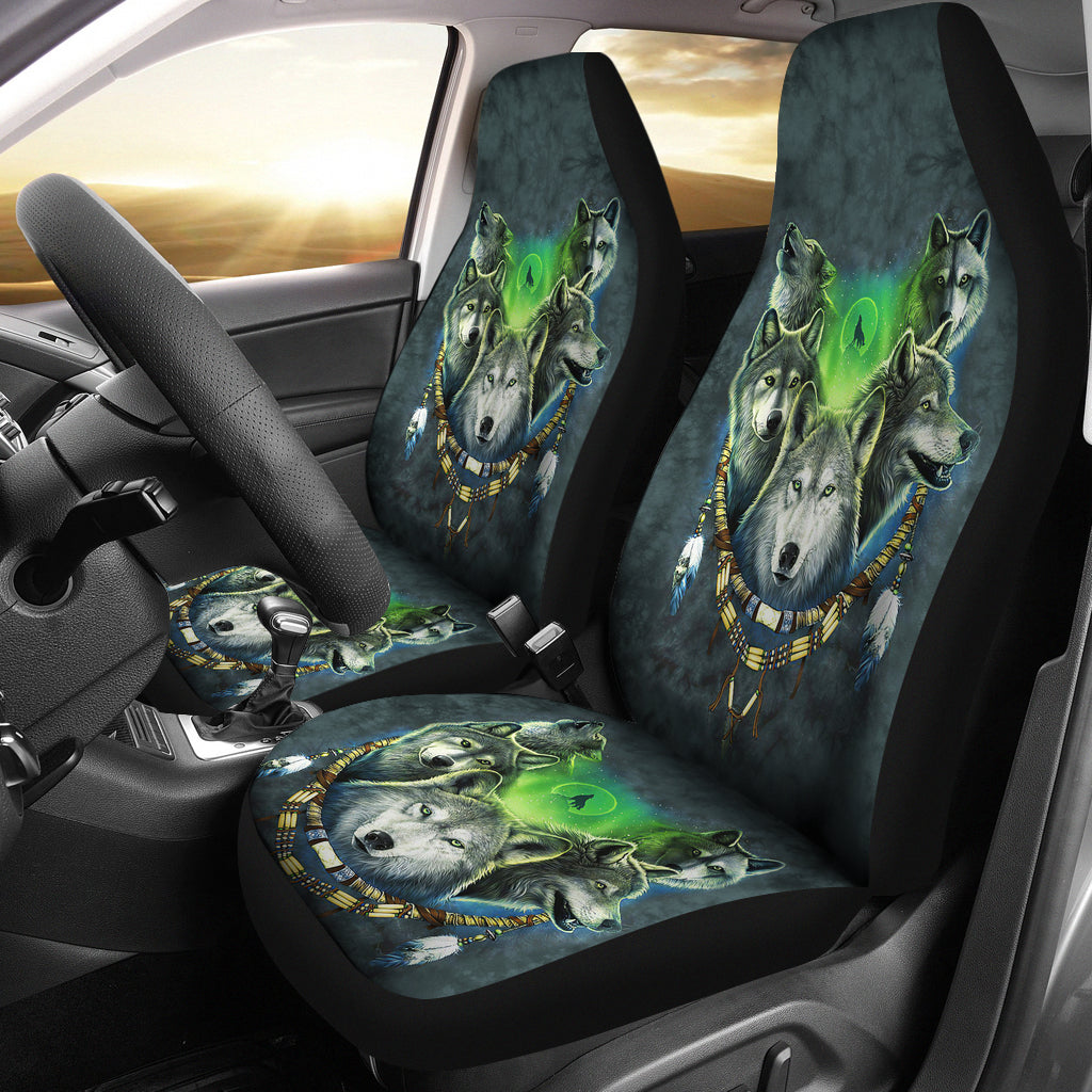 GB-NAT00267 Wolf Pack Moon Light All Car Seat Covers