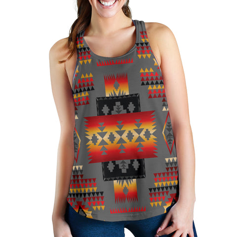 Powwow Store gb nat00046 11 gray tribe pattern native american womens racerback tank