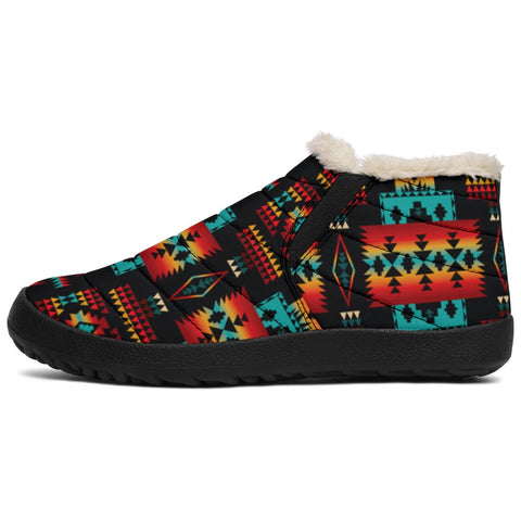 Navy Native Tribes Pattern Native American Winter Sneakers