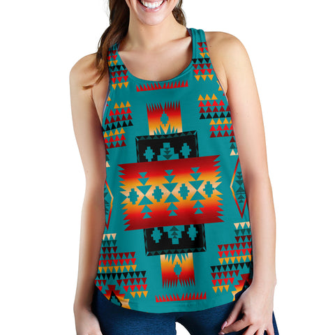 Powwow Store gb nat00046 14 blue native tribes pattern native american womens racerback tank