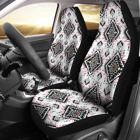 Powwow StoreCSA00038 Pattern White Native Car Seat Cover