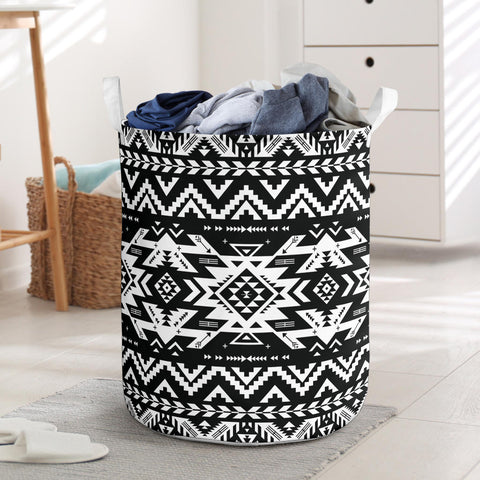 GB-NAT00441 Black Pattern Native Laundry Basket