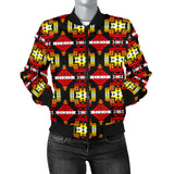 Powwow StoreGBNAT00656 Pattern Red Native  Women's Bomber Jacket