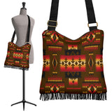 GB-NAT00046-08 Brown Native Tribes Pattern Native American Crossbody Boho Handbag