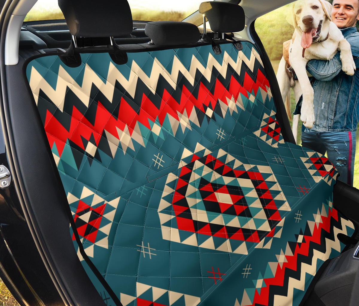 GB-NAT00415 Ethnic Geometric Red Pattern Pet Seat Cover - Powwow Store