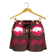 Brown Bison All Over Print Women's Shorts - Powwow Store