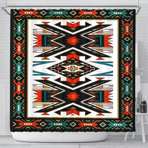 Tribal Colorful Pattern Native American Design Shower Curtain