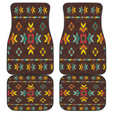 Powwow Store gb nat00600 brown pattern native front and back car mats set of 4