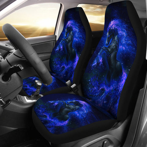 CSC-0014 Blue Fire Horse Car Seat Covers