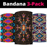 Black Geometric Native American Bandana 3-Pack New
