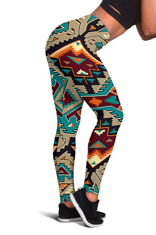 Tribe Blue Pattern Native American Pride Women's Leggings - Powwow Store