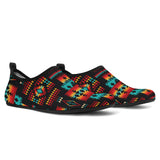 GB-NAT00046-02 Black Native Tribes Pattern Native American Aqua Shoes